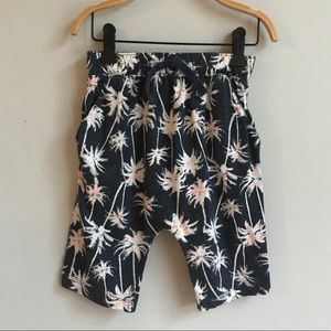 Old Navy Harem Shorts with Navy Palm Print